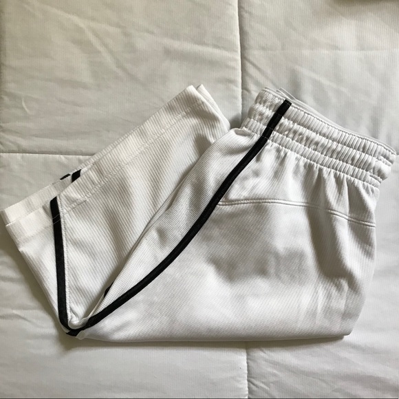 White and Black Stripe Basketball Shorts - Picture 1 of 7